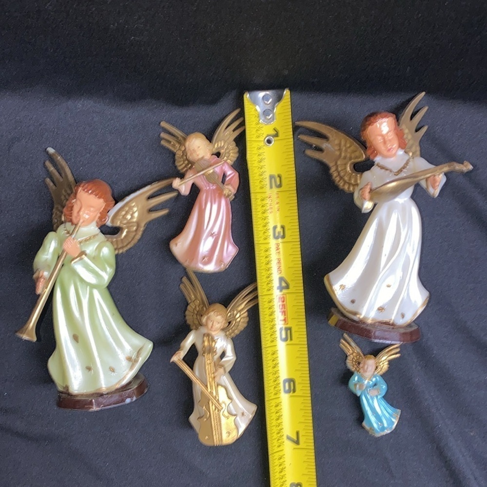 Vintage Christmas Angels figurines mcm Christmas decor 50s home decor prop - Picture 10 of 12